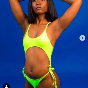 Lime green cutout one-piece **last size **